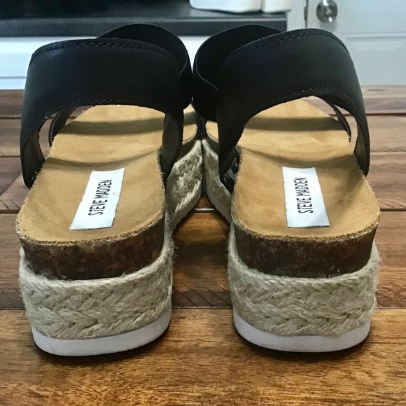 Steve Madden slip On Flatform Sandals~Black~Size6 - Picture 6 of 8